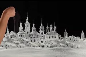 Песочная художница Ксения Симонова подарила поклонникам снежную сказку