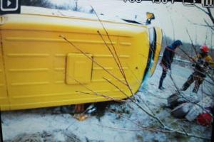 На Львовщине перевернулась маршрутка с пассажирами