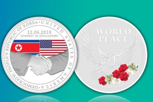 В Сингапуре выпустили памятную монету, посвященную встрече Трампа и Ким Чен Ына