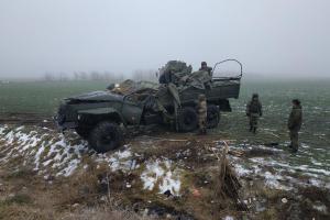 В оккупированном Крыму опрокинулся в кювет военный грузовик "Урал"