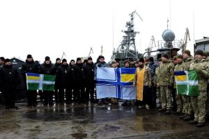 В Мариуполе провели акцию поддержки пленных украинских моряков