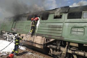 В Луганской области на ж/д перегоне горел локомотив