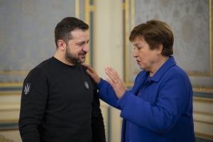Зеленский встретился с директором-распорядителем МВФ, которая находится с визитом в Киеве