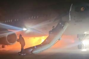 В аэропорту Антальи после приземления загорелся самолет Superjet-100, летевший из Сочи