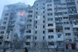 В Купянске российский КАБ попал в многоэтажку