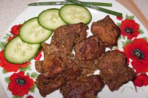 Шашлык в духовке на "луковой подушке"
