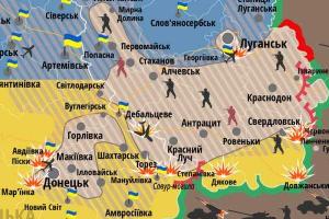 Карта расстановки сил в зоне АТО на 10 августа, - СНБО