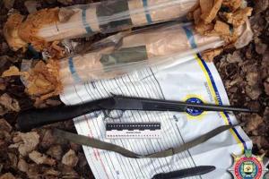 В Красноармейске обнаружили и изъяли оружие и символику незаконных вооруженных формирований