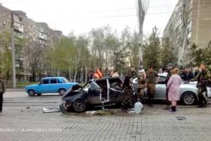 Боевики в центре Донецка устроили ДТП 