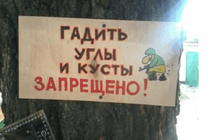 В Донецкой области бойцы АТО развесили шутливые указатели