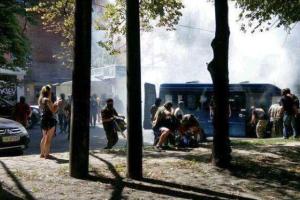 Появилось видео сегодняшних беспорядков в Харькове