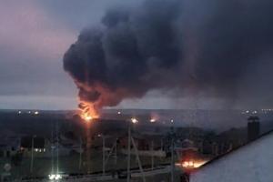 У Білгородській області спалахнув склад боєприпасів: у мережі з'явилося відео пожежі