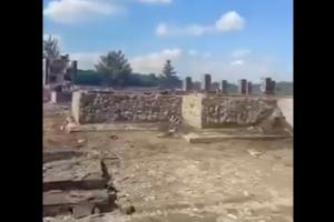 Деревянный скит Святогорской Лавры на Донетчине сгорел дотла (видео)