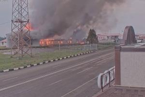 В Белгородском районе РФ горит таможенный терминал (видео)