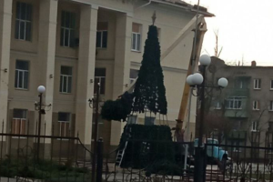 Новогоднюю елку в Северодонецке показали при свете дня - праздничного мало (фото)