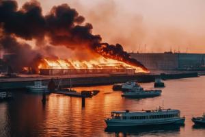 Чули БПЛА: горить газовий термінал росіян на Балтійському морі