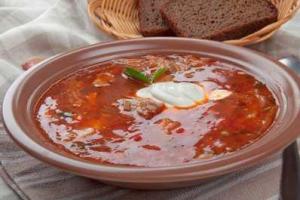 Борщ с копченой грудинкой