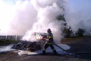 На Хмельнитчине во время движения загорелся ВАЗ