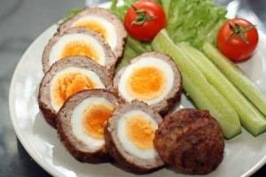 Мясные лепешки с яйцами по-шотландски