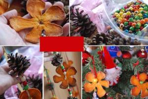 Елочные украшения из апельсиновой корки