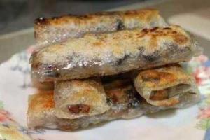 Рисовые блинчики с грибами