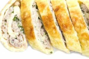 Лаваш с мясом запеченный