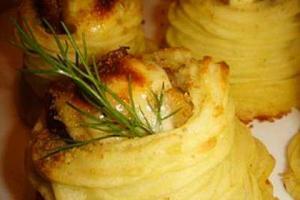 Вкусные картофельные гнездышка