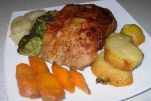 Свинина в горчице с овощами