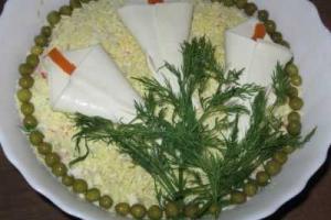 Салат Крабовые палочки под шубой