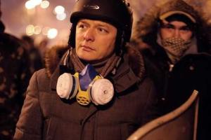 Видео: Обороняясь на ул. Грушевского, нардеп Ляшко сказал Януковичу: «Аривидерчи»