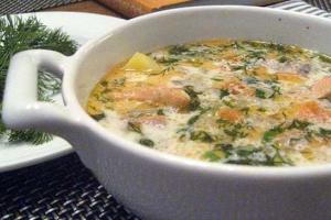 Рыбный суп "Семга с молоком"