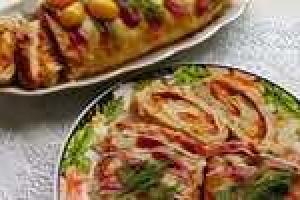 Рулет из куриной грудки с начинкой