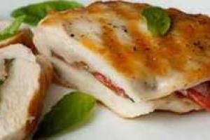Куриные грудки с помидорами и базиликом