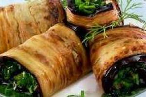 Баклажаны жареные с чесноком и зеленью