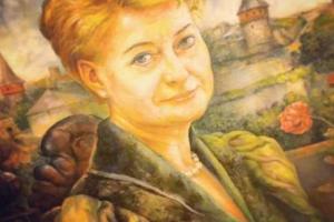 Боец "Азова" написал портрет Дали Грибаускайте