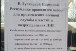 «Срочникам армии ЛНР» обещают сказочные заработки