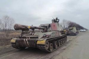 Подразделение самоходных гаубиц отошло с передовых позиций в зоне АТО