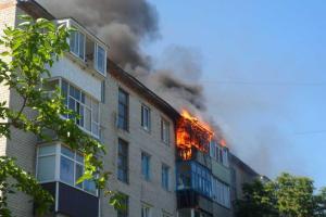 На Полтавщине ликвидирован пожар в 5-этажном жилом доме