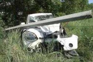 Водитель легковушки сбил электроопору на Луганщине 