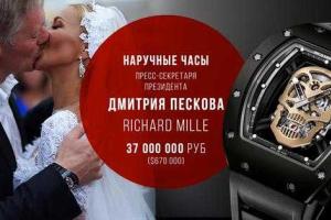 Жена Пескова рассказала о дорогих часах мужа