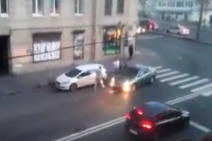 В Петербурге произошла жестокая драка водителей и пешеходов