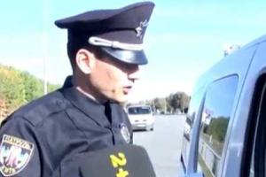 Как работает новая украинская полиция на скоростных трассах. Видео