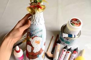 Как украсить бутылку шампанского своими руками