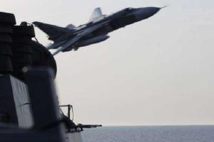 Появилось видео пролета российского Су-24 над эсминцем «Дональд Кук»