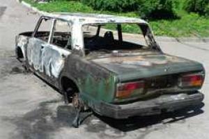 Харьков: В районе Южного вокзала сгорел «ВАЗ»