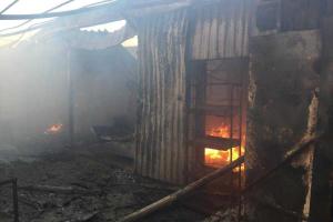 В поселке Жованка в результате обстрела сгорел дом