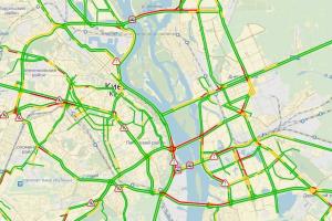 Уровень пробок в Киеве составляет 5 баллов