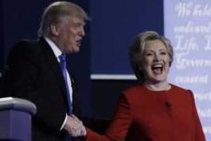 Опубликовано видео диспута, в котором Клинтон в пух и прах разнесла Трампа