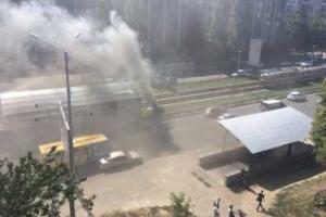 В Киеве задымилась станция скоростного трамвая