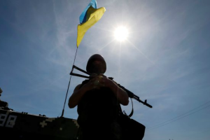 Боевики у Саханки начали утро с гимна Украины